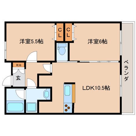 静岡駅 バス15分  長谷通り下車：停歩3分 2階の物件間取画像